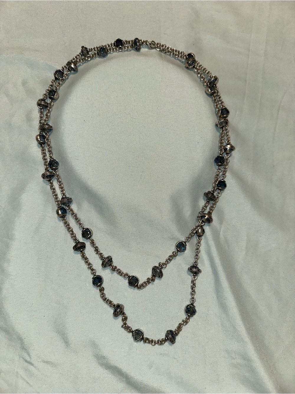 Premier Designs Silver-Tone Layered Necklace with Black Accents